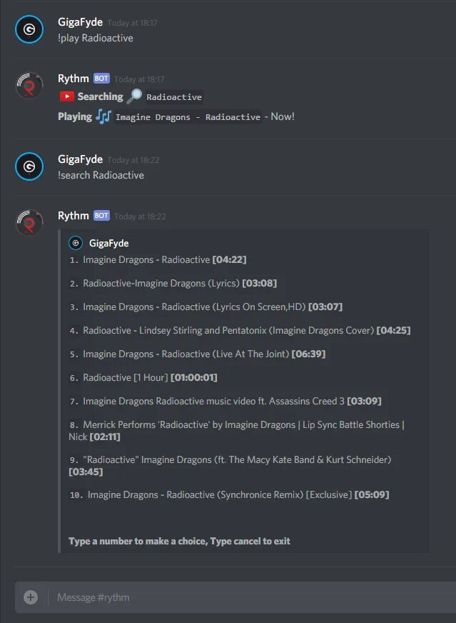 Rythm bot
