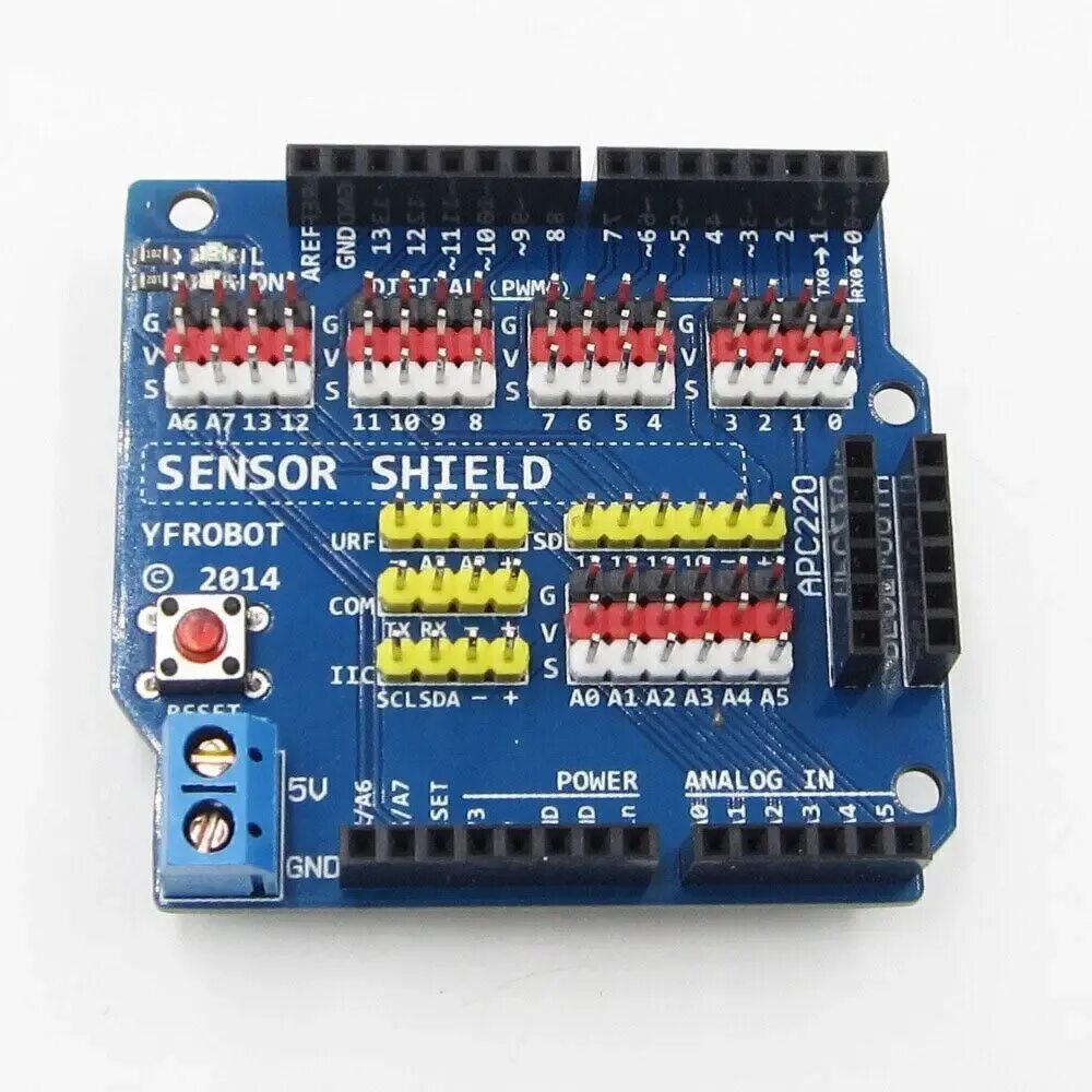 Arduino 5v. Sensor shield v5.0. arduino uno sensor shield v5.0. плата расширения v5 (uno sensor shield v5). arduino sensor shield 5.0.