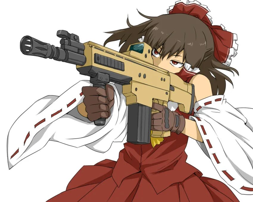 Gun project. Reimu with Gun. Touhou Guns.