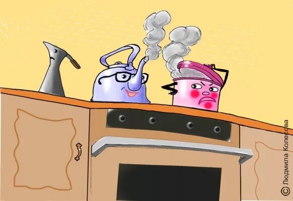 жил был на свете. кастрюля иллюстрация. на кастрюле пляшет крышка и клубами. Gif кипящая кастрюля. кипящий чайник на газовой плите.