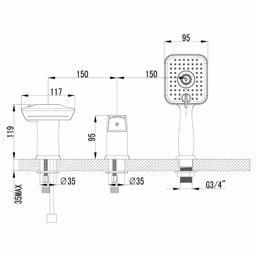 Смеситель Lemark Unit lm4545c. Unit – lm4545c. Смеситель Lemark Unit lm4545c на борт ванны. Смеситель на борт ванны Lemark Unit на 3 отверстия lm4545c хром. Lemark unit