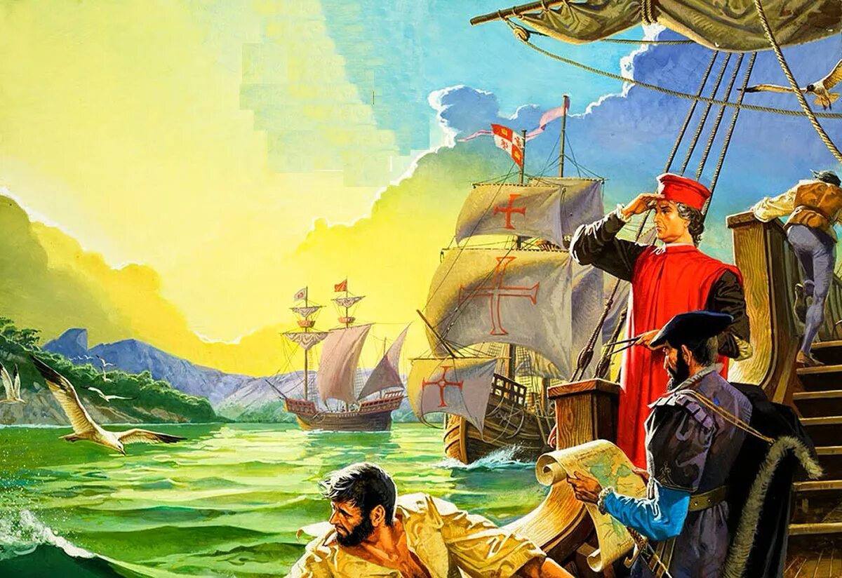 Первое путешествие вокруг. Америго Веспуччи корабли экспедиции. Америго Веспуччи открытие Америки. Первооткрыватель Колумб Первооткрыватели Колумб.