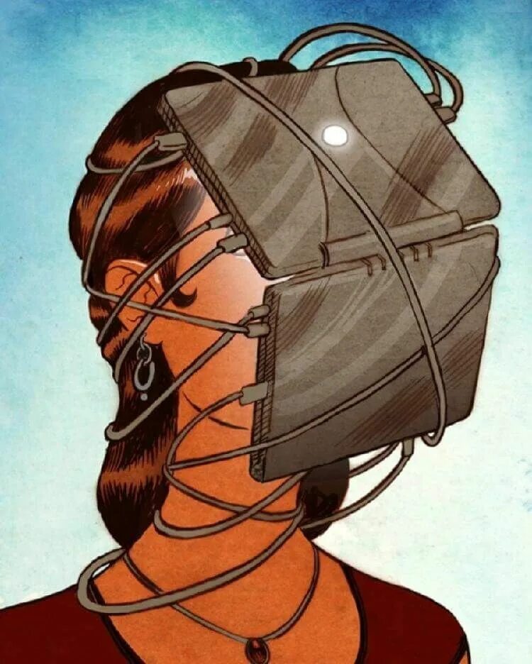 Анекдот про будущее. Картины со смыслом. Иллюстрации о современном обществе. Изображение 21 века. Иллюстрации про современный мир.