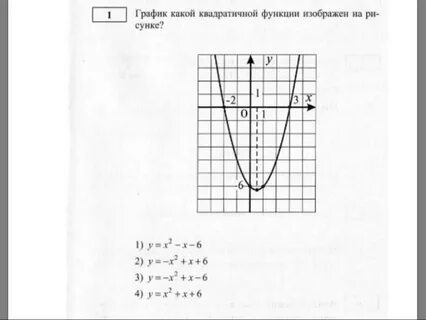 Контрольная работа квадратичная функция 9
