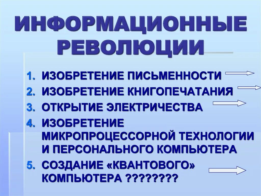 Перечислите информационные революции. Информационная революция. Информационные резолюции. Основные этапы информационной революции. Первая информация революция