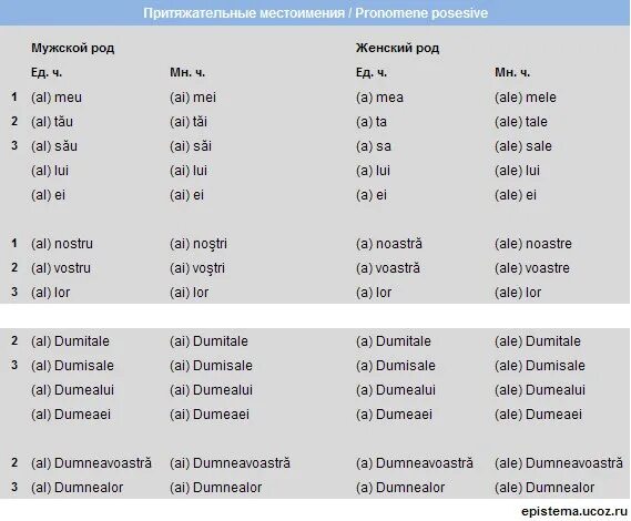 Румынский язык перевод. Местоимения в румынском языке таблица. Притяжательные местоимения в румынском языке таблица. Притяжательные местоимения в русском языке таблица. Склонение местоимений в английском языке таблица.