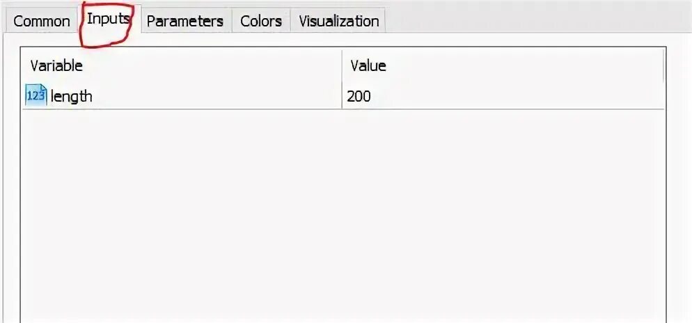 Input parameters
