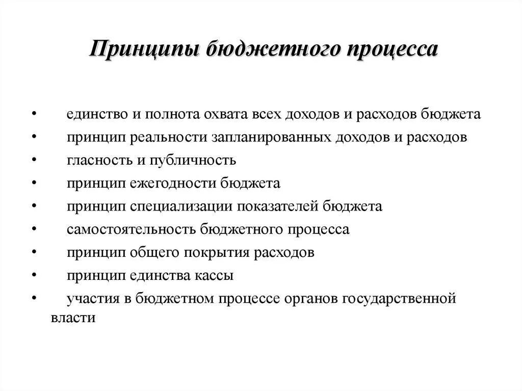 Бюджетный процесс принципы стадии