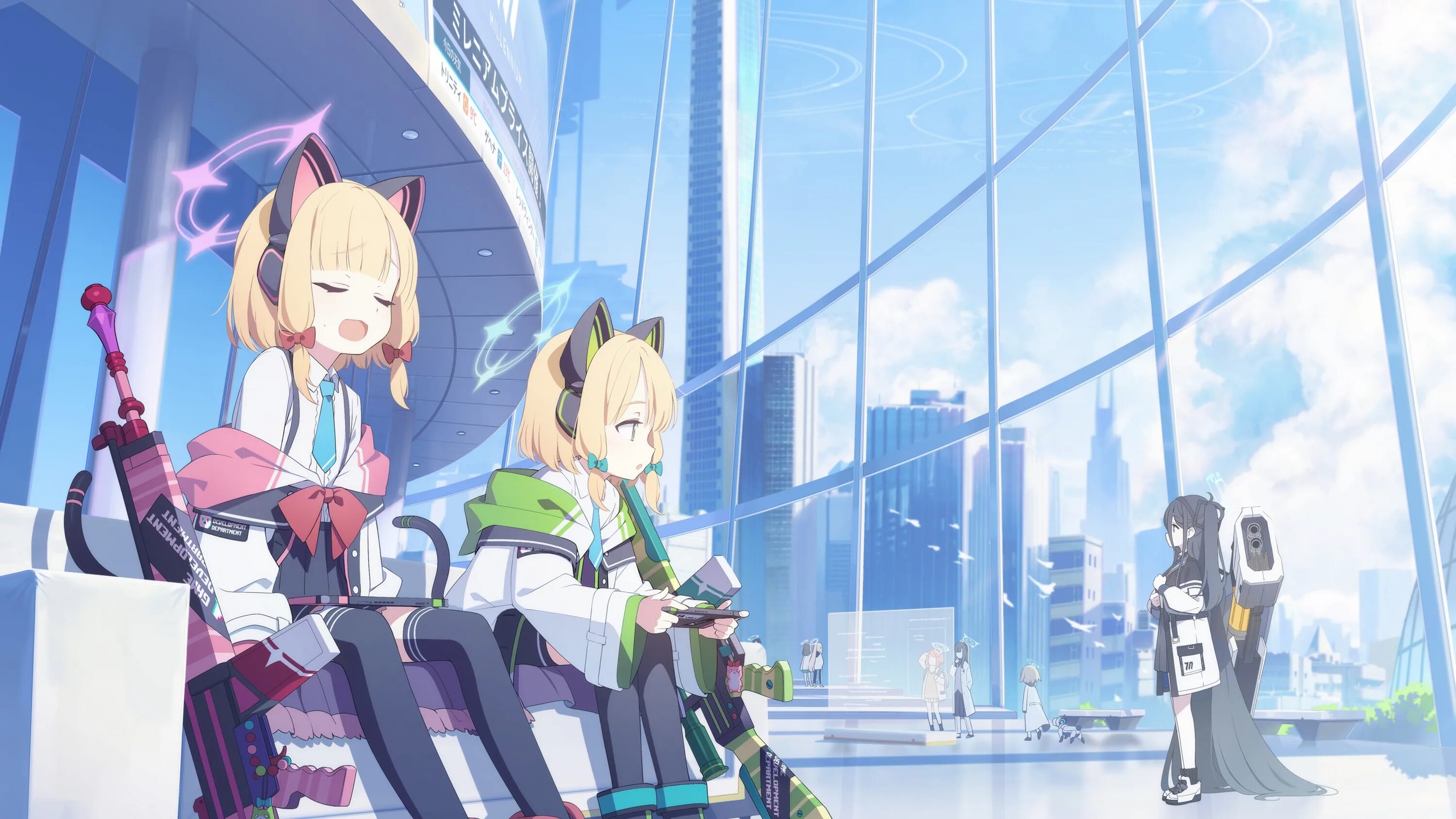 Blue archive nexon. Blue archive momoi midori. blue archive. blue archive персонажи.
