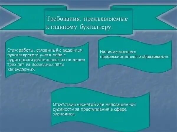 Требования к главному бухгалтеру