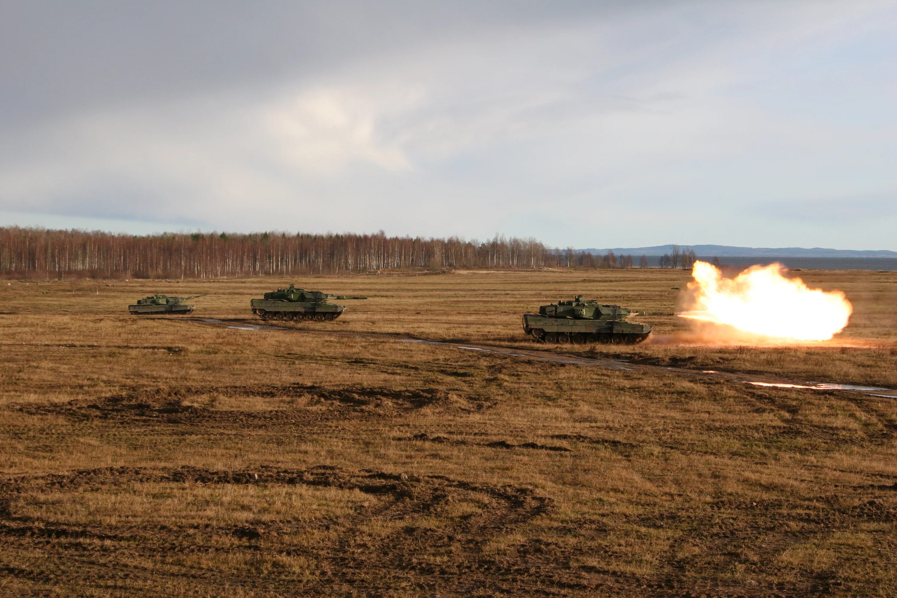 Танковый участок. Леопард 2. Танковое поле. Военное поле. Военный полигон в поле.