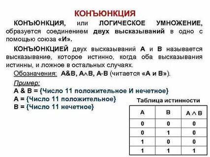Формулы дизъюнкции конъюнкции