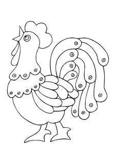 Шаблон дымковского петуха старшая группа YouDrop.ru