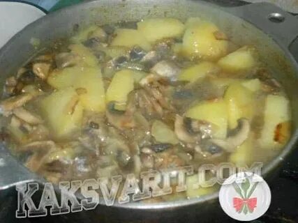 Картофель тушеный с грибами рецепт
