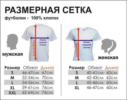 Размерная сетка футболок