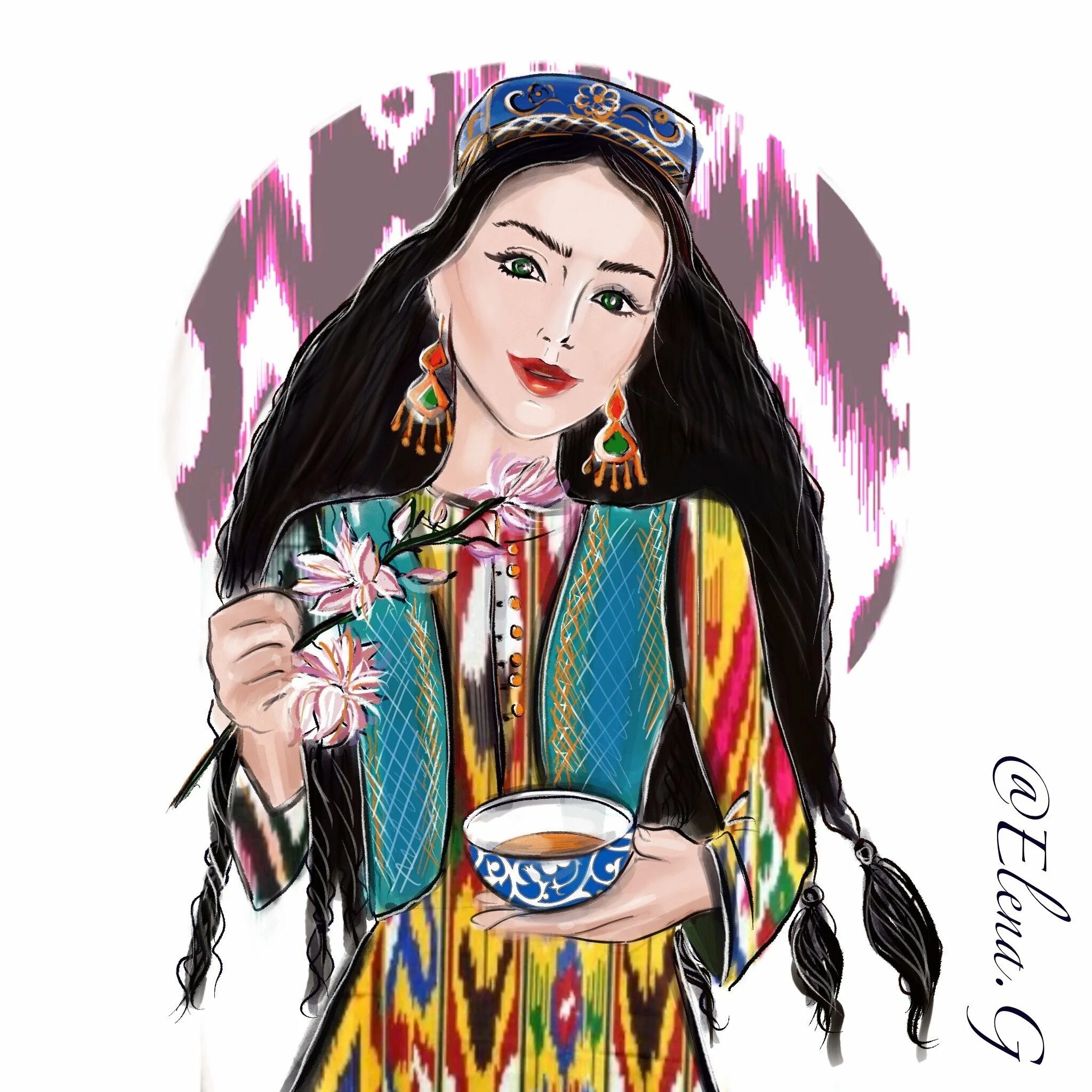 Узбекские женщины. Узбекские женщины арт. Национальные узбекские девушки. Узбекские рисования женщины.