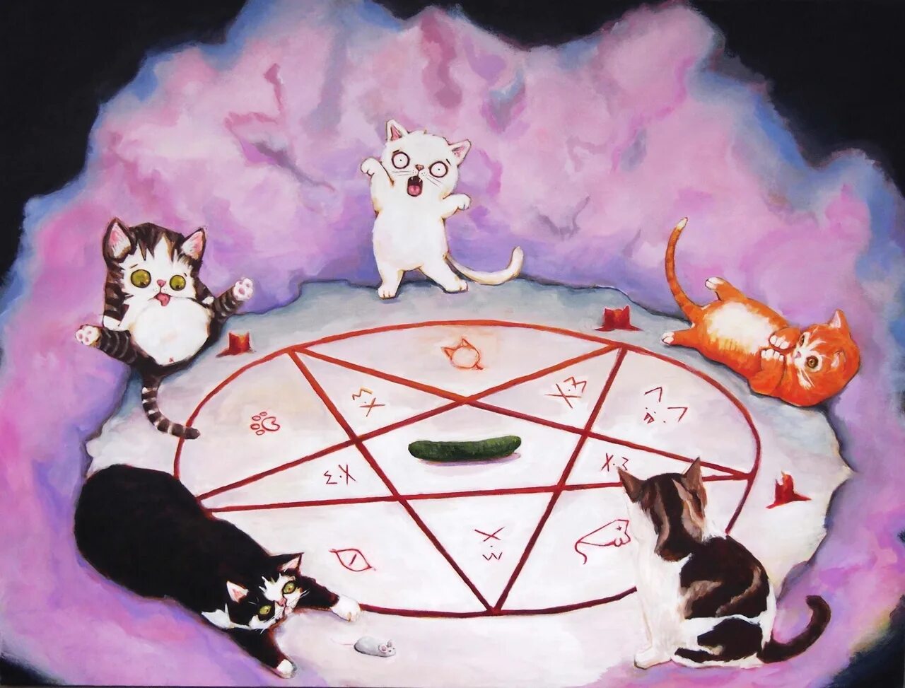 Призвал демона в качестве фамильяра. Кот с пентаграммой. Кот сатана. Коты сатанисты. Коты вызывают сатану.