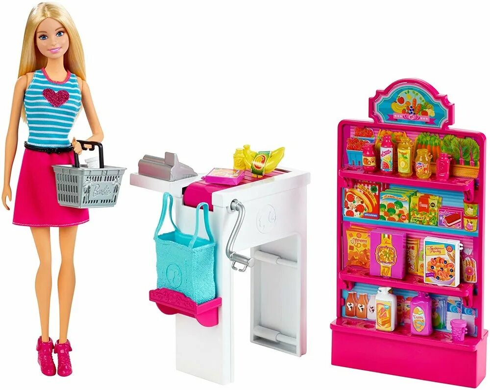 Включи кукла и где они. Набор Barbie продуктовый магазин Малибу, 29 см, ckp77. Barbie Malibu набор. Игровой набор Barbie продуктовая Лавка. Игровой набор Барби супермаркет.