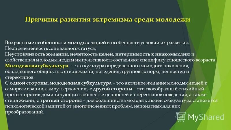 Факторы радикализации молодежи