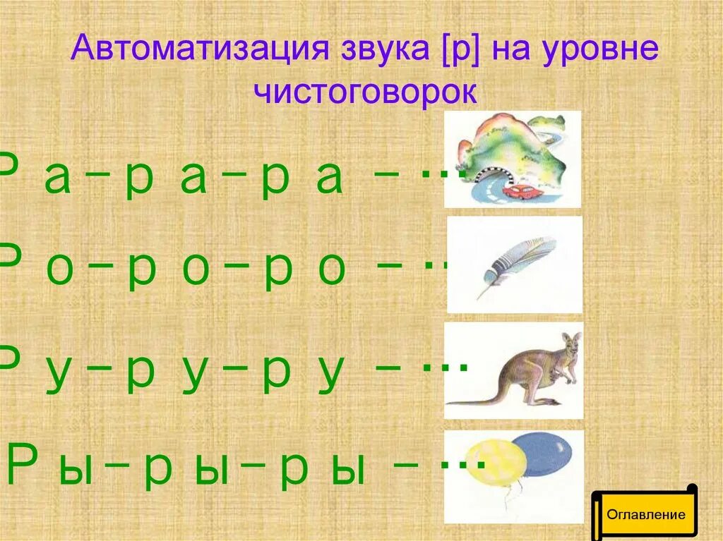 Произношение звуков в слове р