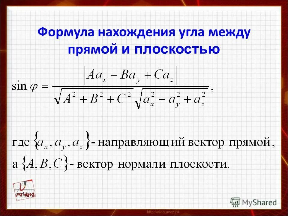 Найти угол между векторами на плоскости