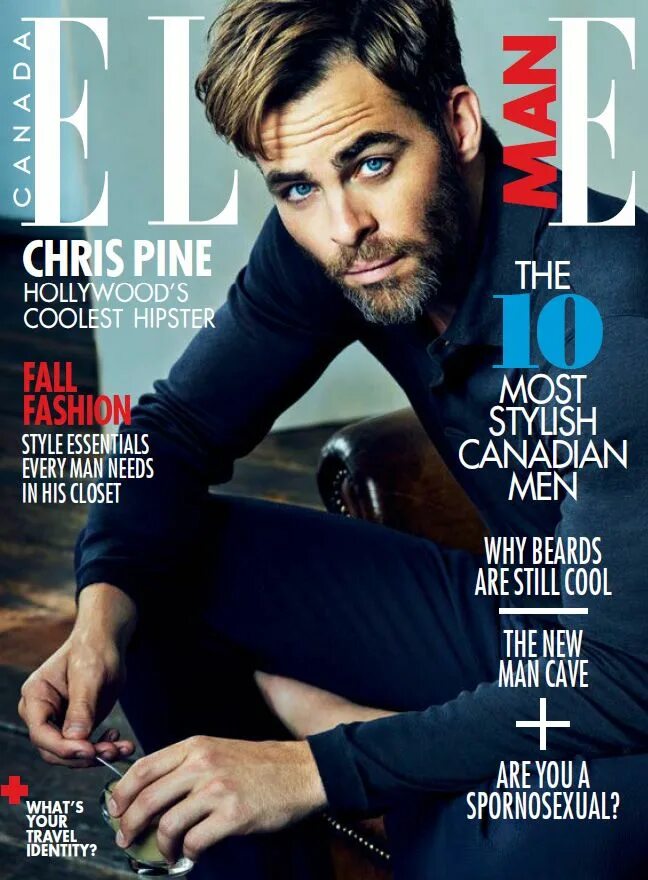 Chris Pine 2014. Журнал elle man. Men magazine