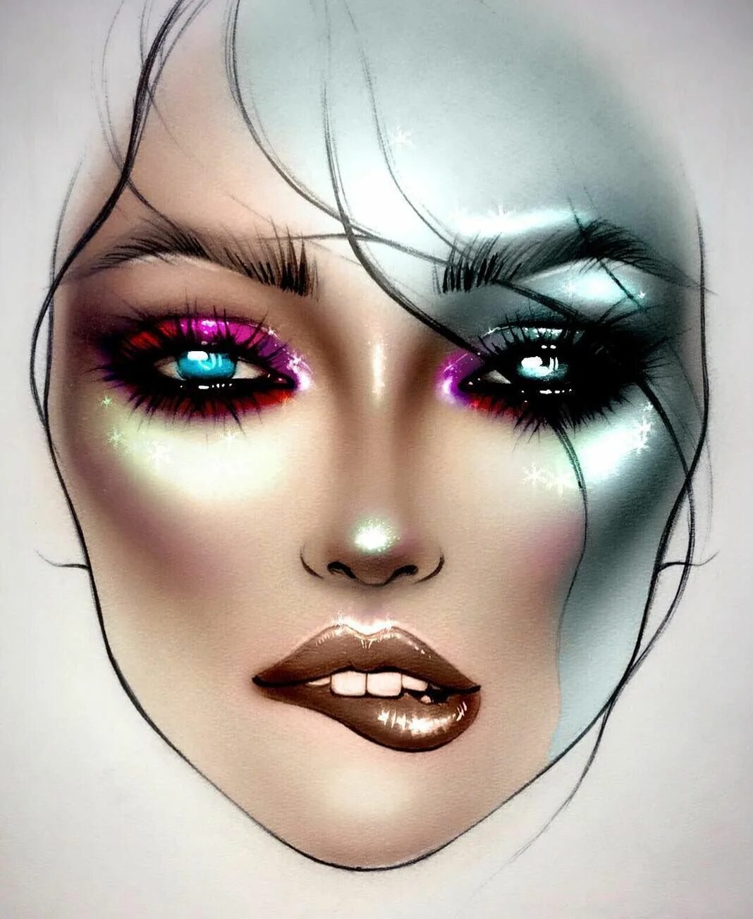 illustration Makeup face charts, Makeup artist quotes, Makeup charts