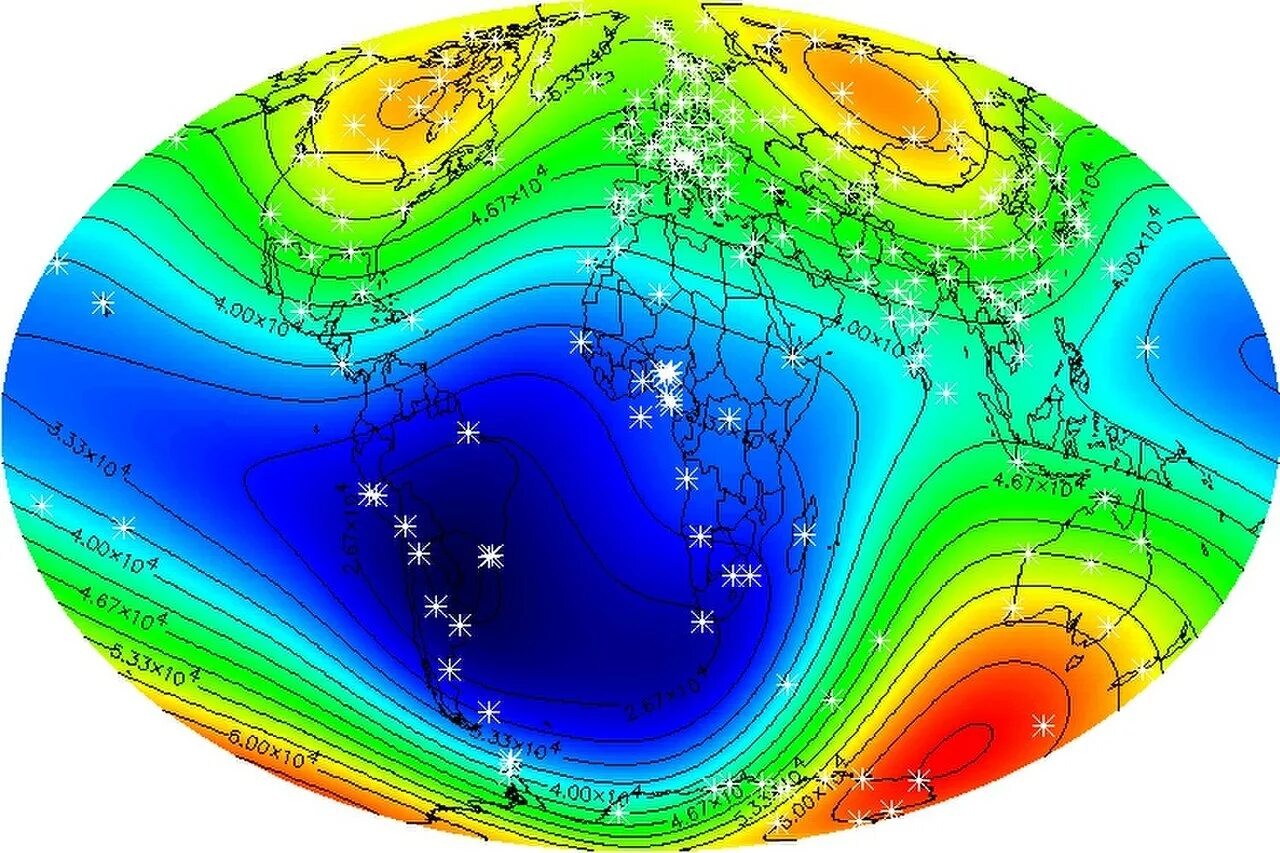 Магнитными аномалиями являются. Южно атлантическая аномалия магнитного поля земли. Магнитные аномалии земли. Региональные магнитные аномалии. Южно атлантическая магнитная аномалия.