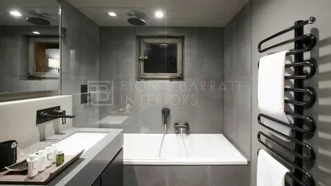 Черно серая ванная комната