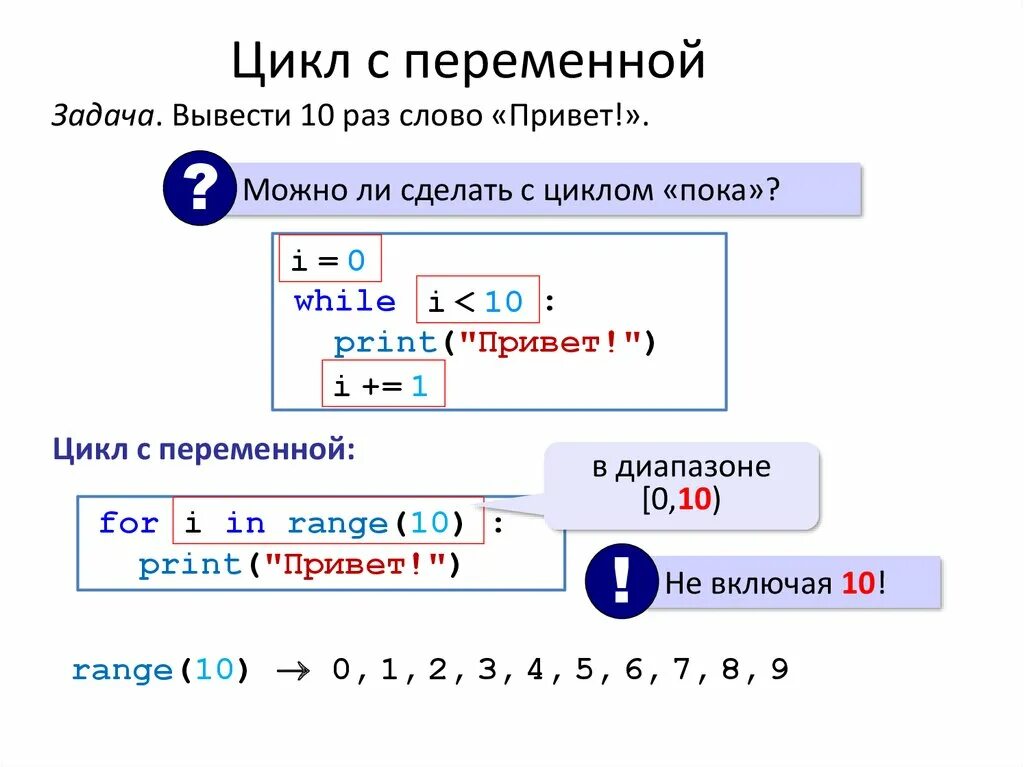 Циклы питон 8 класс