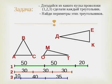 Из куска проволоки сначала сделали треугольник