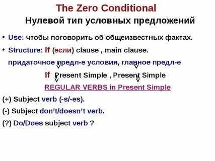 Правило условного предложения 2 типа