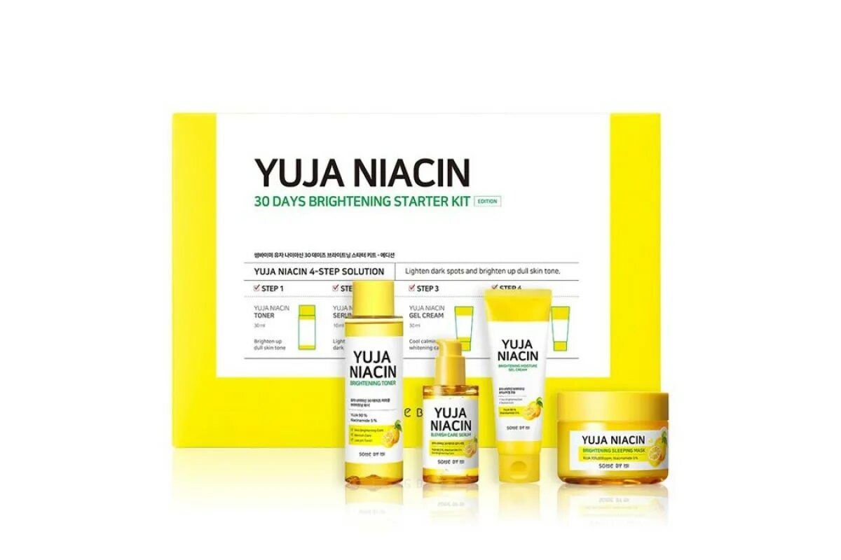 Some by mi starter kit. Набор средств с юдзу some by mi yuja niacin brightening solution 4 step kit. some by mi набор. some by mi косметика. some by me yuja niacin set-4 набор для осветления.