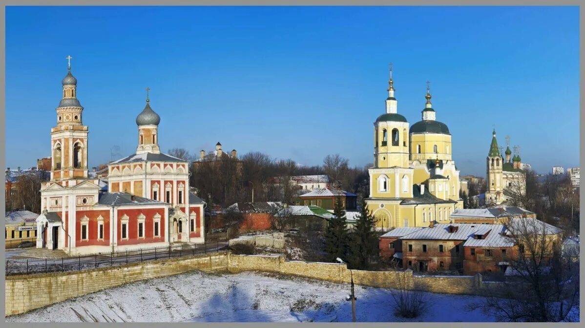 Соборная гора Серпухов зима. Соборная гора Серпухов зимой. Высоцкий монастырь Серпухов зима.