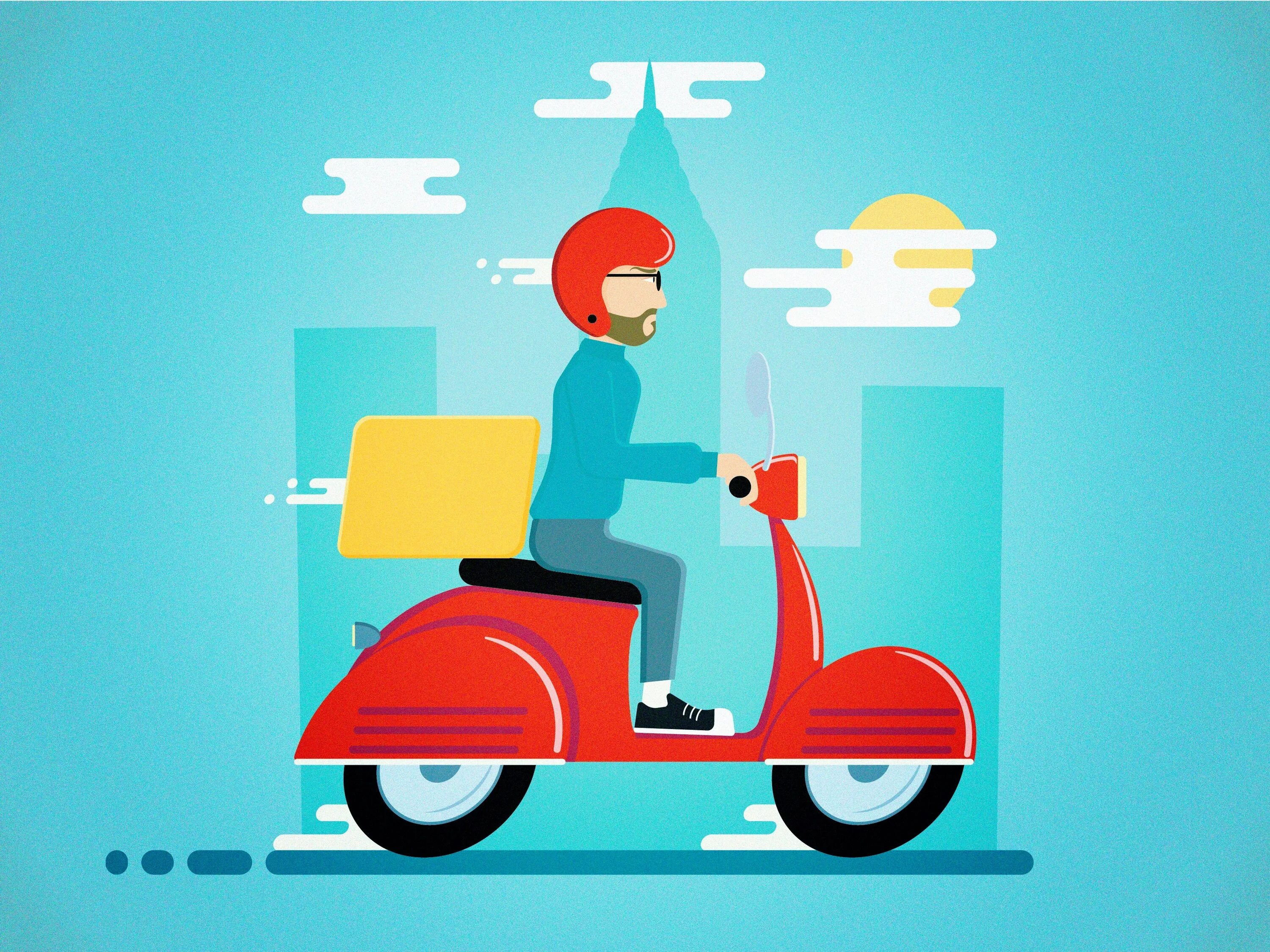 Deliver com. Delivery. Delivery иллюстрация. Food delivery. Доставщик на мопеде.