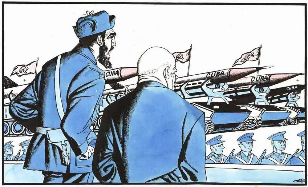 Угроза миру суть. Карибский кризис Хрущев и Кастро. Карикатуры холодной войны СССР. Карикатуры времен холодной войны.