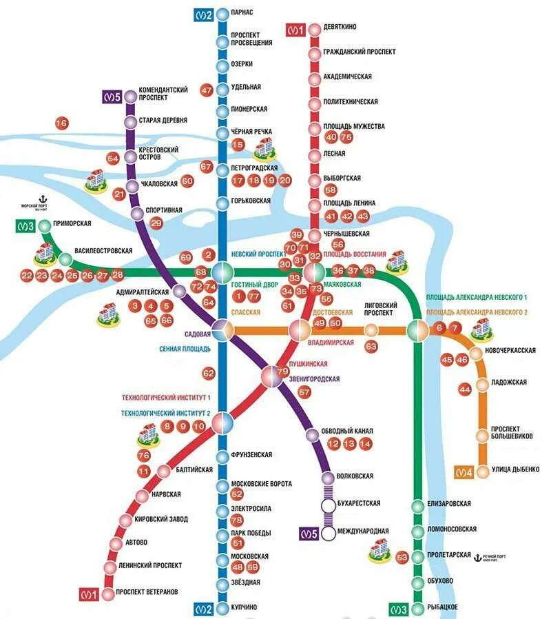 Станции метро Санкт-Петербурга на карте. Схема метрополитена СПБ 2022. Схема метро Санкт-Петербурга с достопримечательностями. Метро Санкт-Петербурга схема вид сбоку.