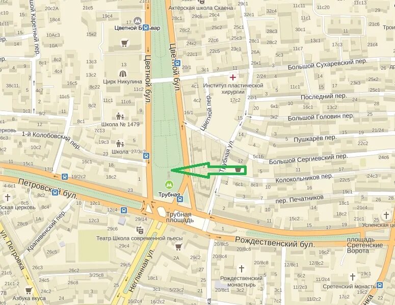 10а (ст. метро сухаревская на карте москвы. трубная как доехать. ул. петровка 26 стр.