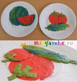 Лепка овощи на тарелке