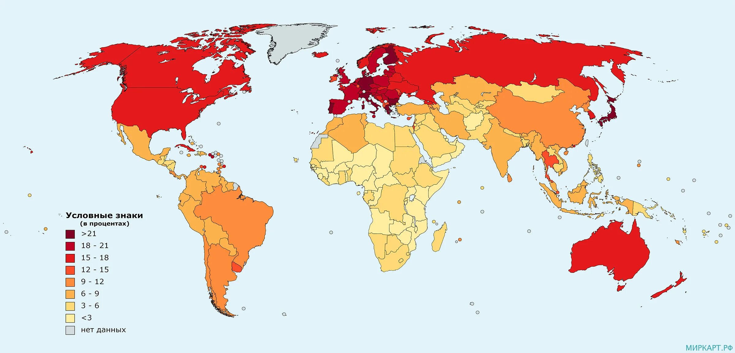 В каких странах больше старшего населения. Карта доли населения. Карта старения населения России.