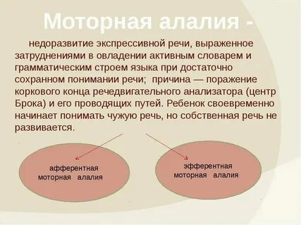 Афферентная и эфферентная алалия