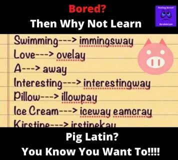 Pig latin