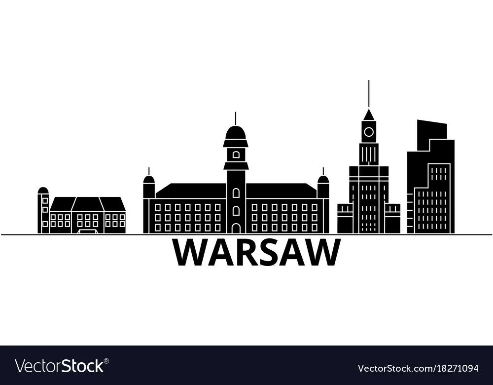 Skyline travel. Варшава силуэт. Варшава надпись. Варшава вектор. Достопримечательности Варшава Clipart.