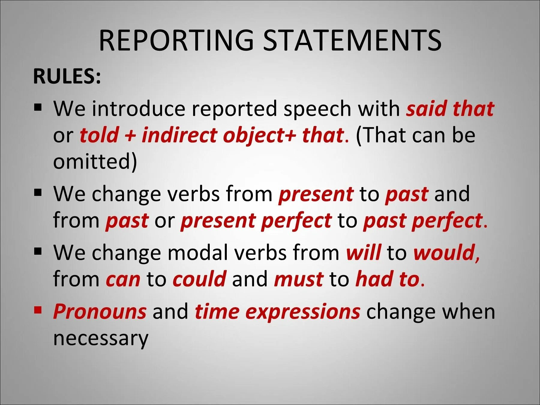 Reported Statements. Reported Statements правило. Reported Speech reported Statements. Reported Speech Statements правила.
