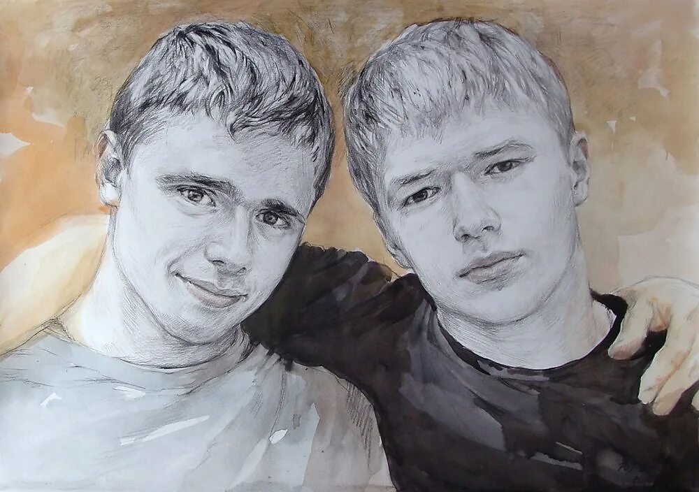 Проект вместе с другом. Портрет двух людей. Портрет двух братьев. Портрет двух мальчиков. Портрет двух друзей.