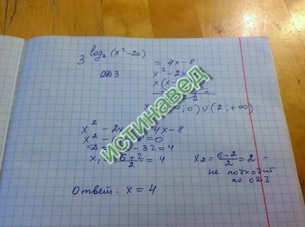 Log15(23-4х)=2. Log15(23-4x)=2.