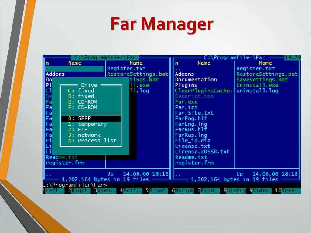 Far Manager файловые менеджеры. Программная оболочка far Manager. Far консольный файловый менеджер. Интерфейс программы far Manager.