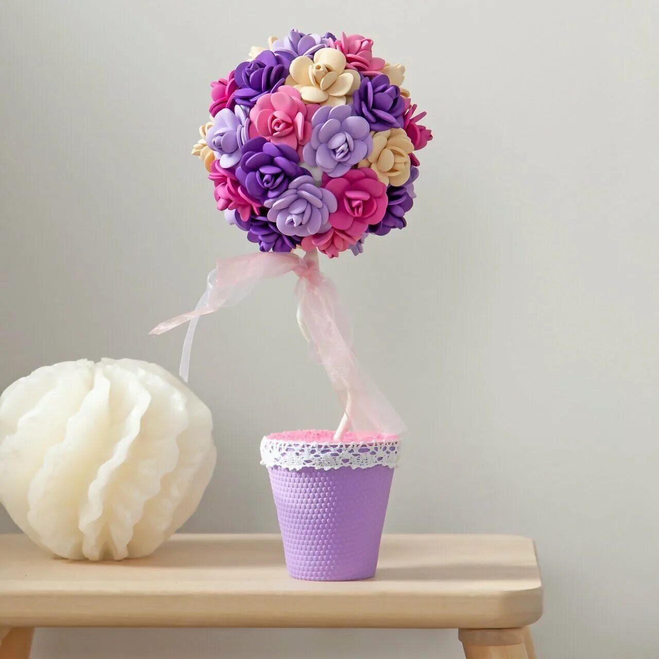 дерево из искусственных цветов. мастерская топиариев. танго. топиарий волшебная мастерская. дерево счастья топиарий волшебная мастерская.