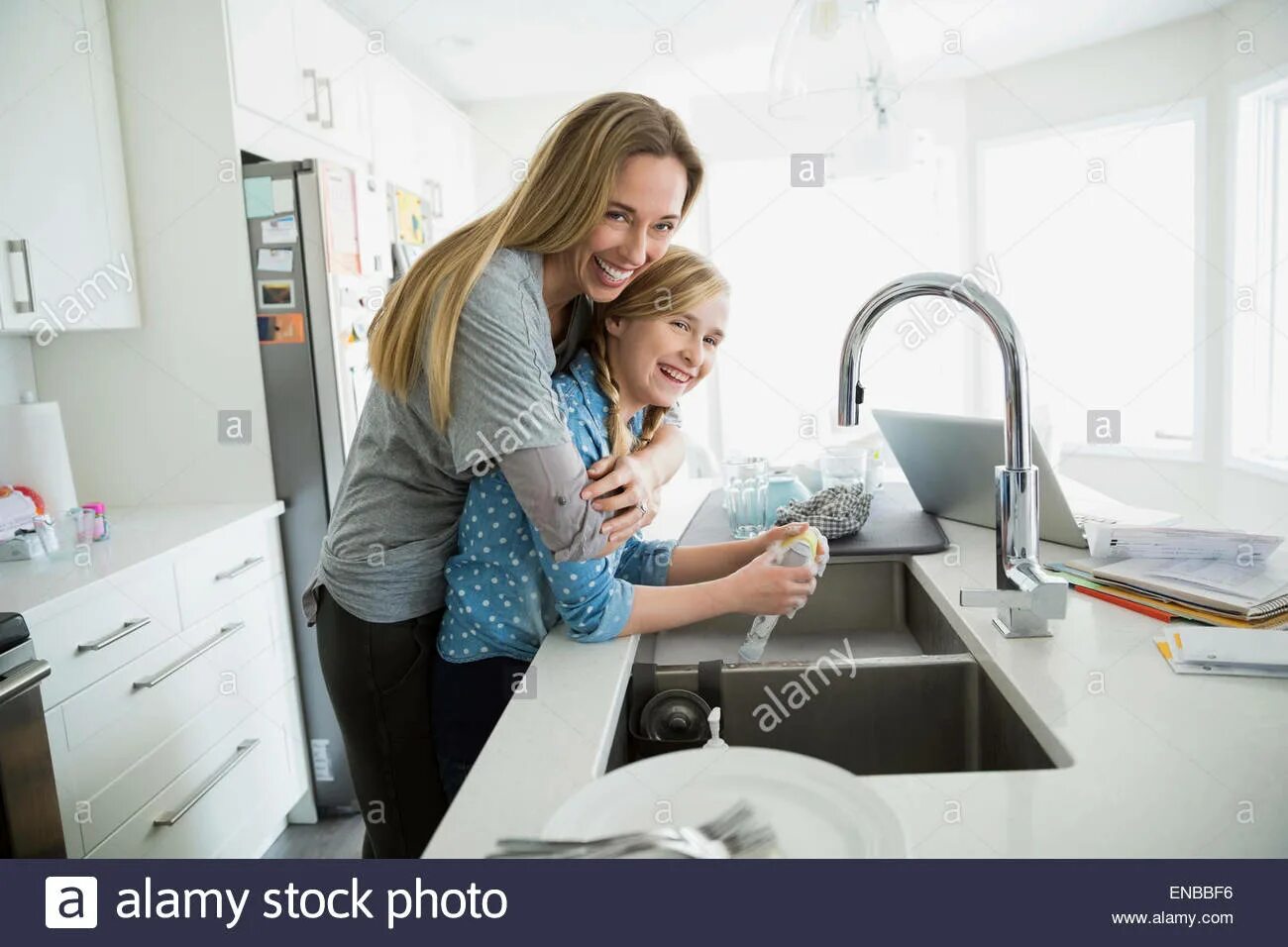 Harriet Washes the dishes. She the dishes already