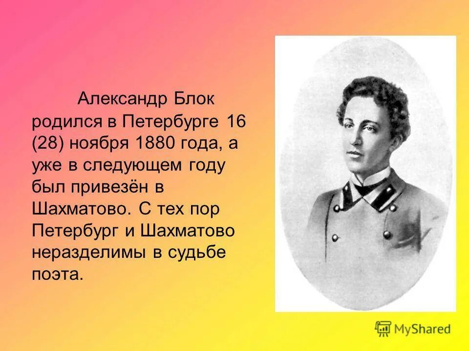 Блок посередине блока. Биография блока.